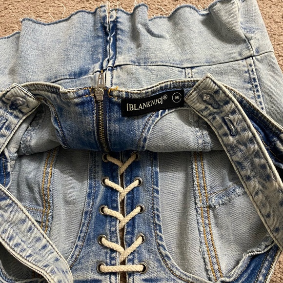 Denim front lace coreset top - Picture 3 of 4